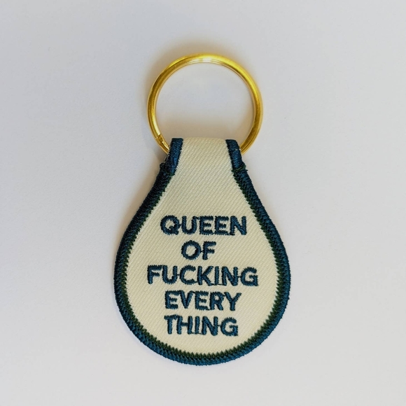 Queen of Fucking Everything Embroidered Key Tag - Picture 1 of 1